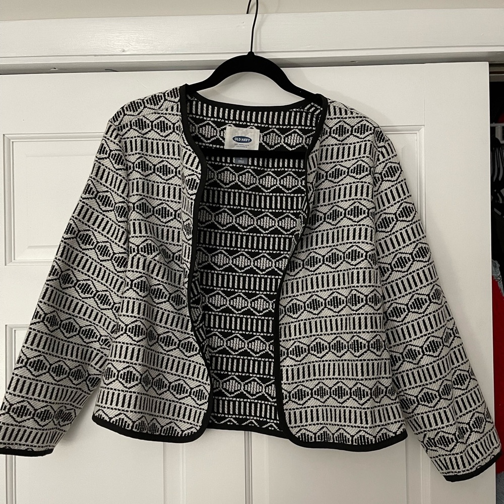 Old navy women’s black and white blazer size large